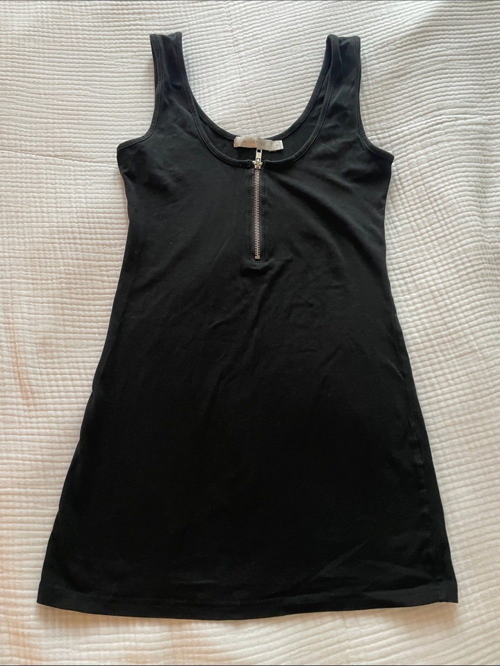 MINKPINK Black Sleeveless Zip-Front Mini Dress